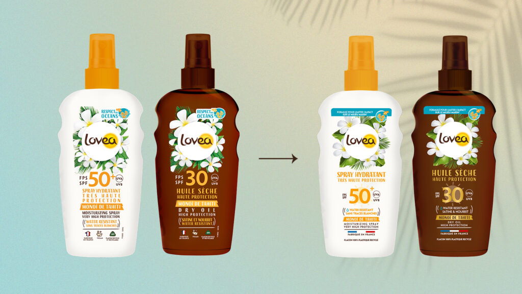 Cremes solaires Lovea nouveau packaging design